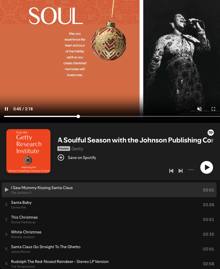 Johnson Publishing Company Archive Holiday Card Animation Screen